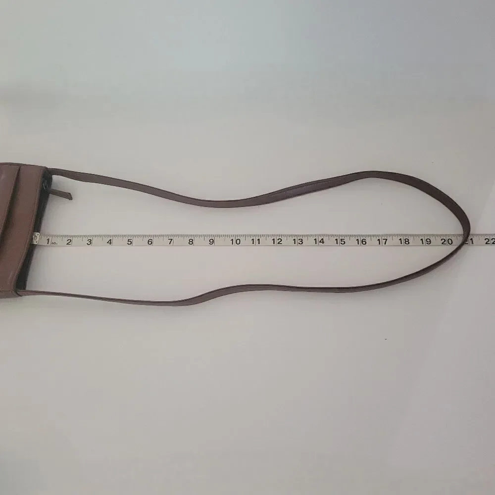 Evan Picone Brown Leather Crossbody Purse